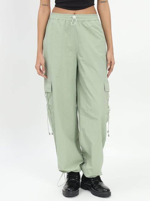 vividartsy green relaxed fit mid rise joggers