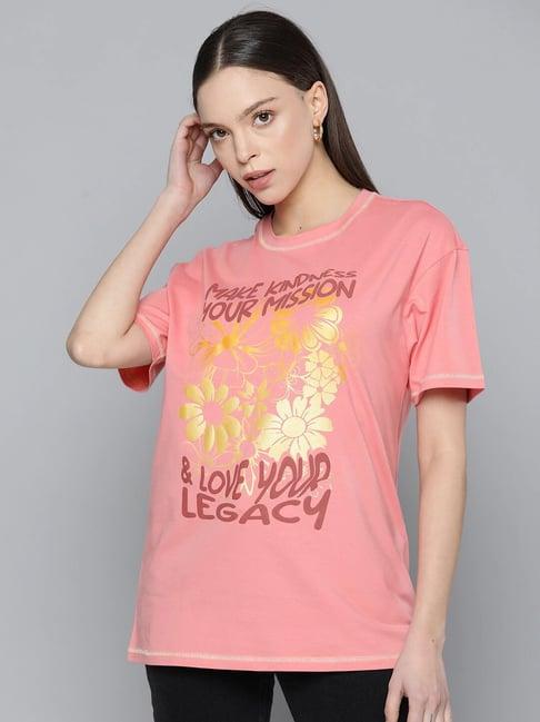 vividartsy peach printed t-shirt