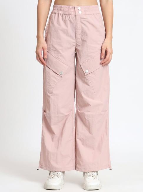 vividartsy peach relaxed fit mid rise joggers