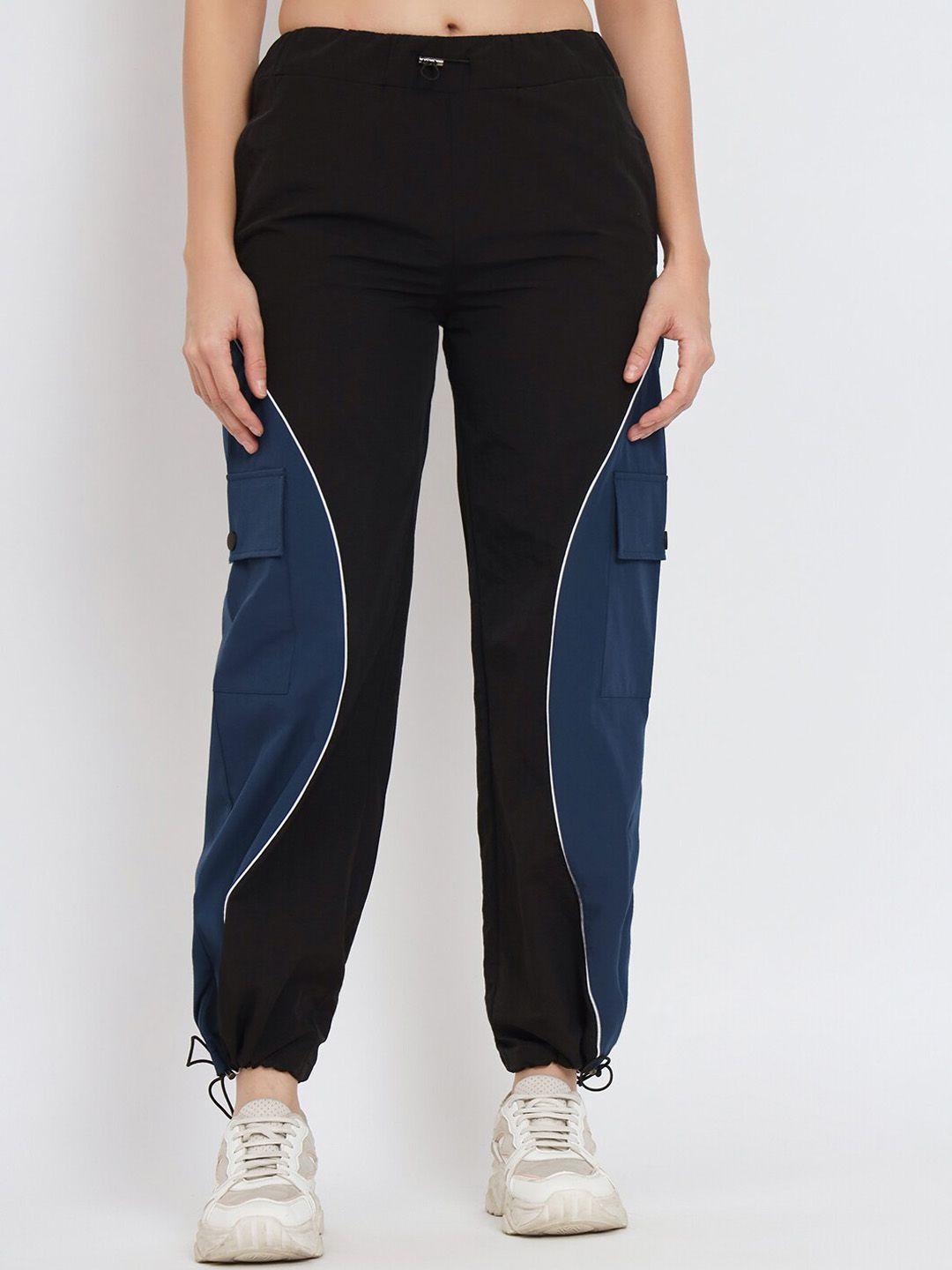 vividartsy women colourblocked parachute joggers