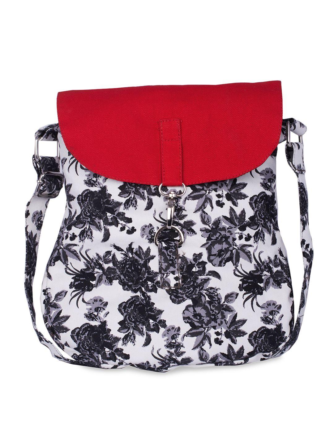 vivinkaa red & white printed sling bag