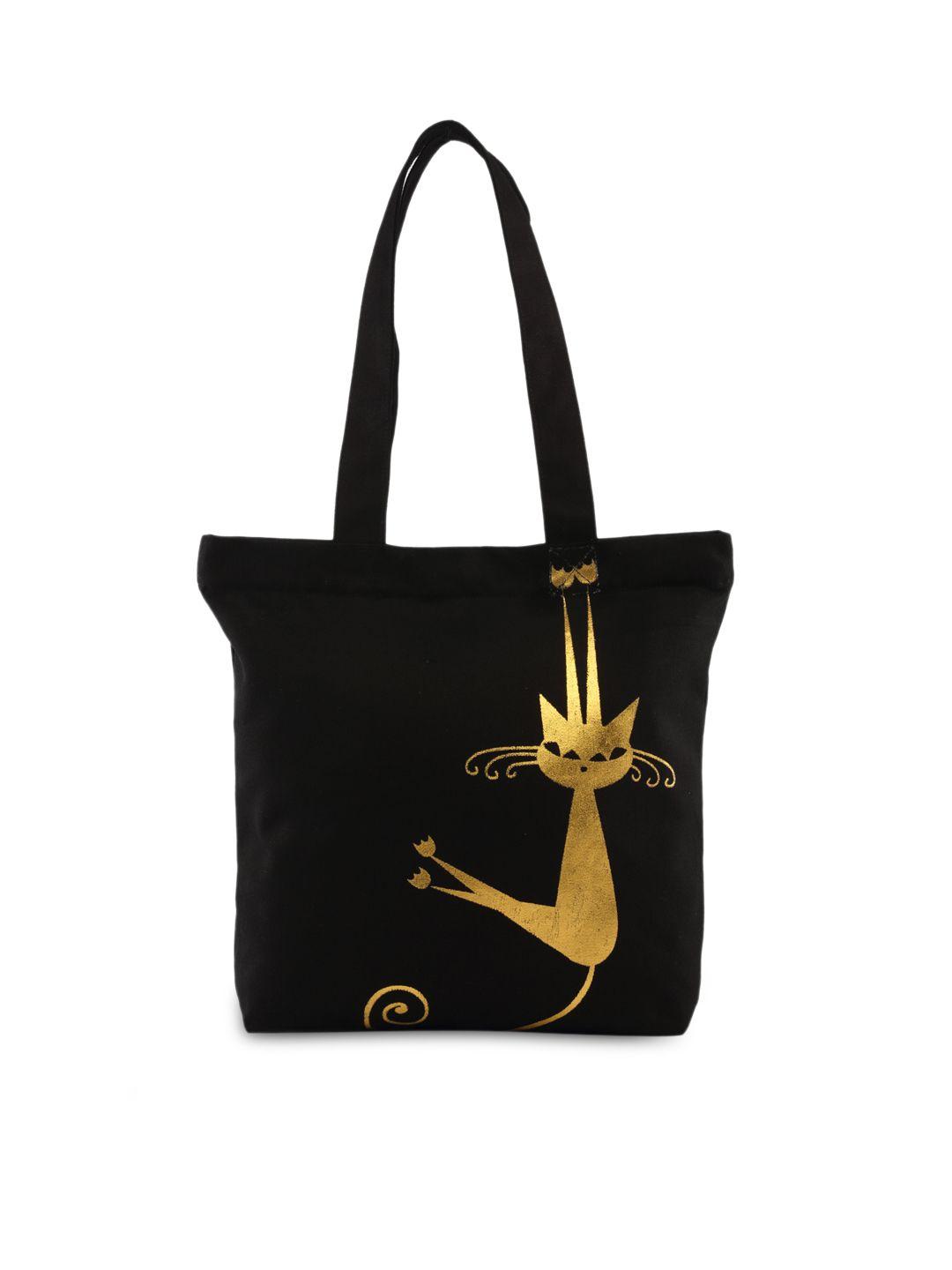 vivinkaa black printed tote bag