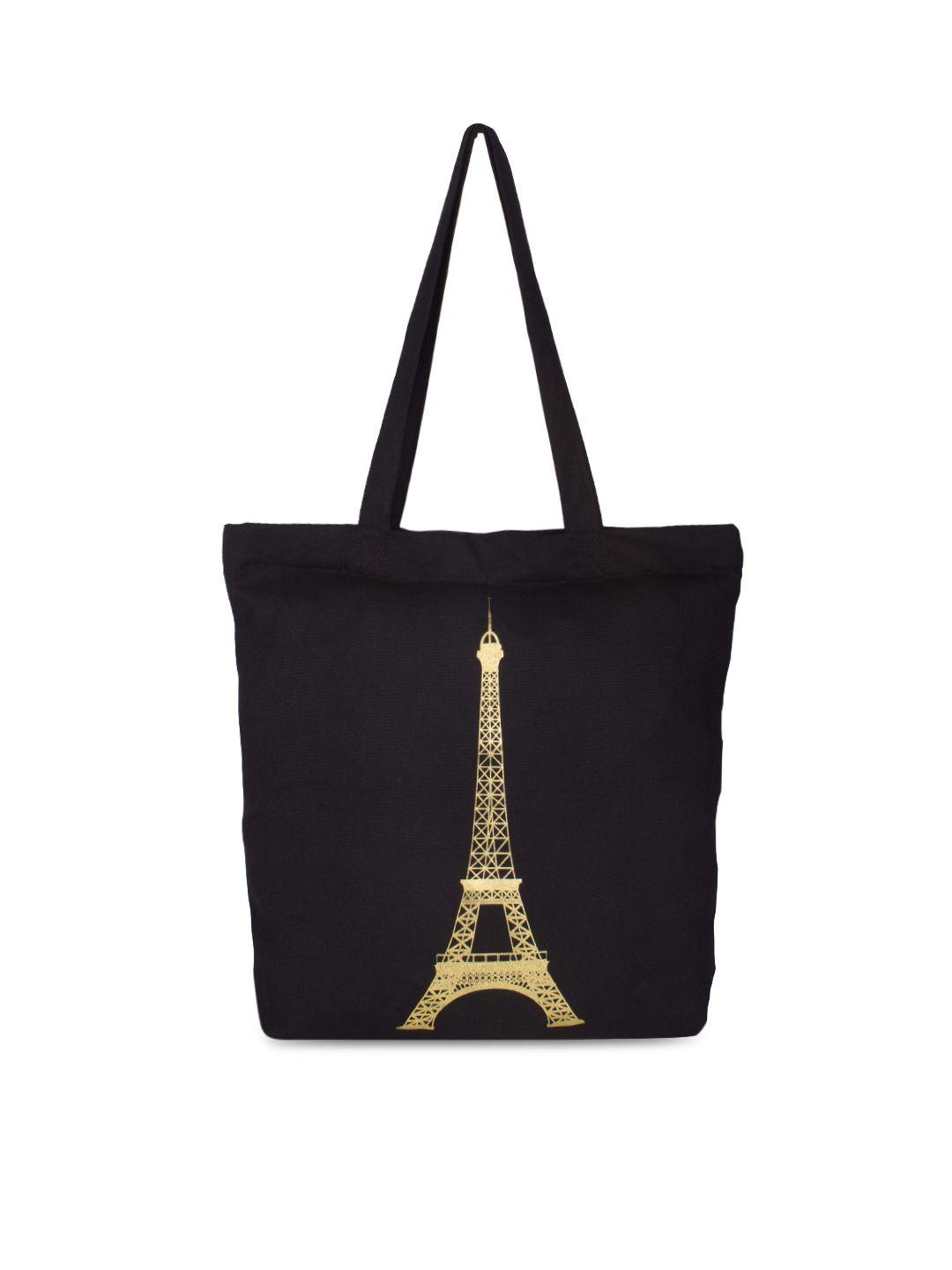 vivinkaa black printed tote bag