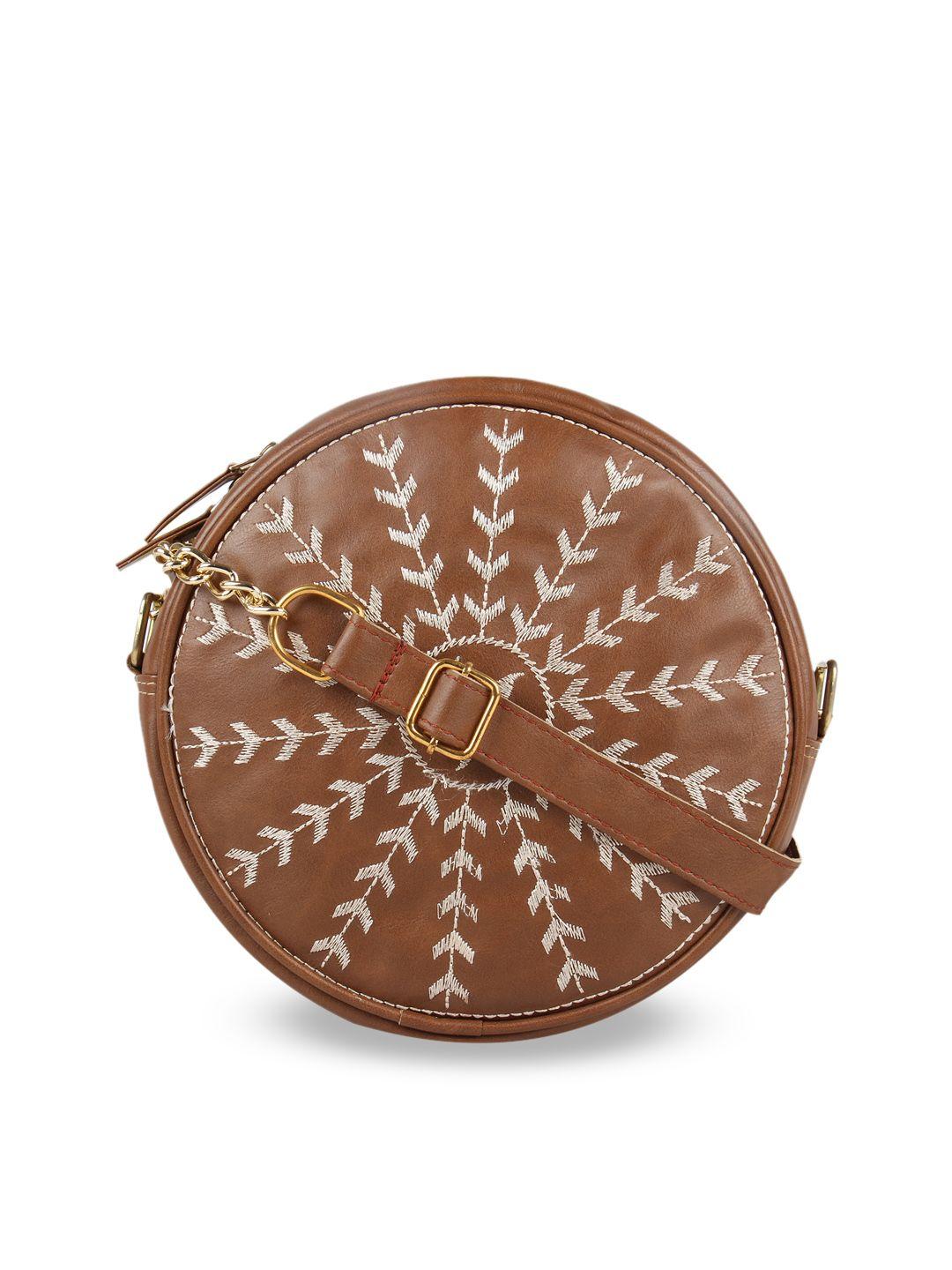 vivinkaa camel brown embellished sling bag
