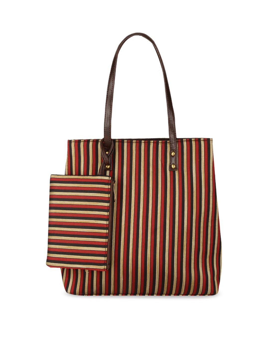 vivinkaa striped pu oversized swagger shoulder bag