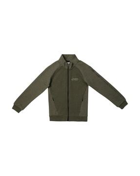 vk knitted zip-front jacket