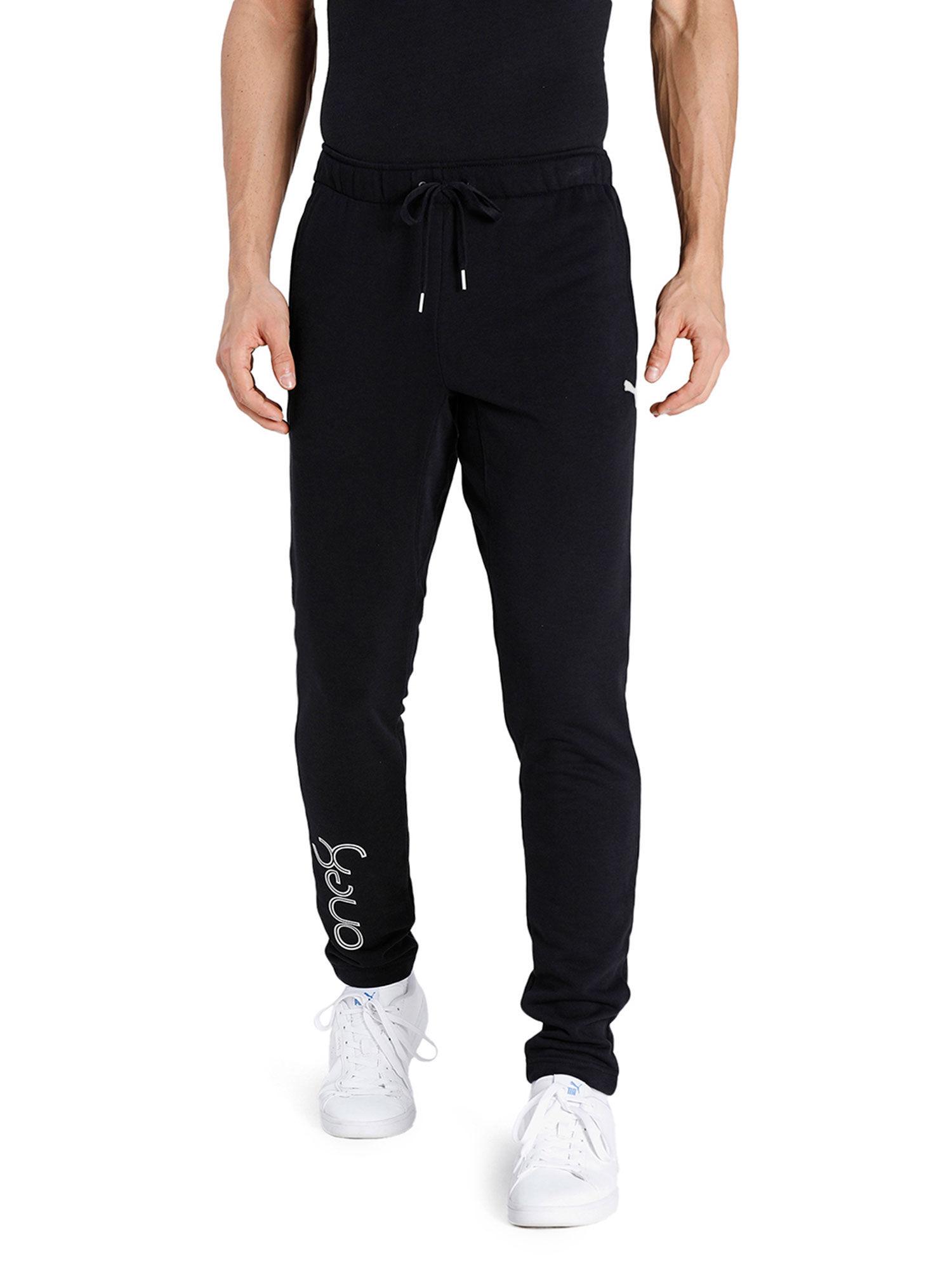 vk logo mens black casual track pant