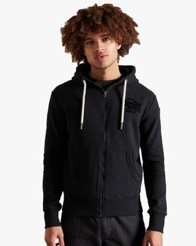 vl tonal slim fit zip-front hoodie