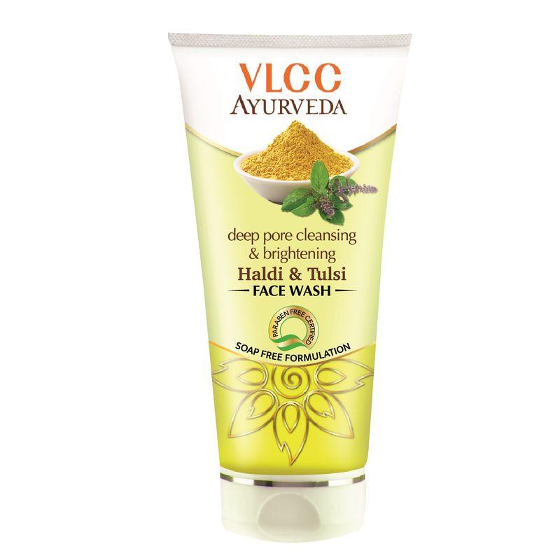 vlcc ayurveda deep pore cleansing & brightening haldi & tulsi face wash