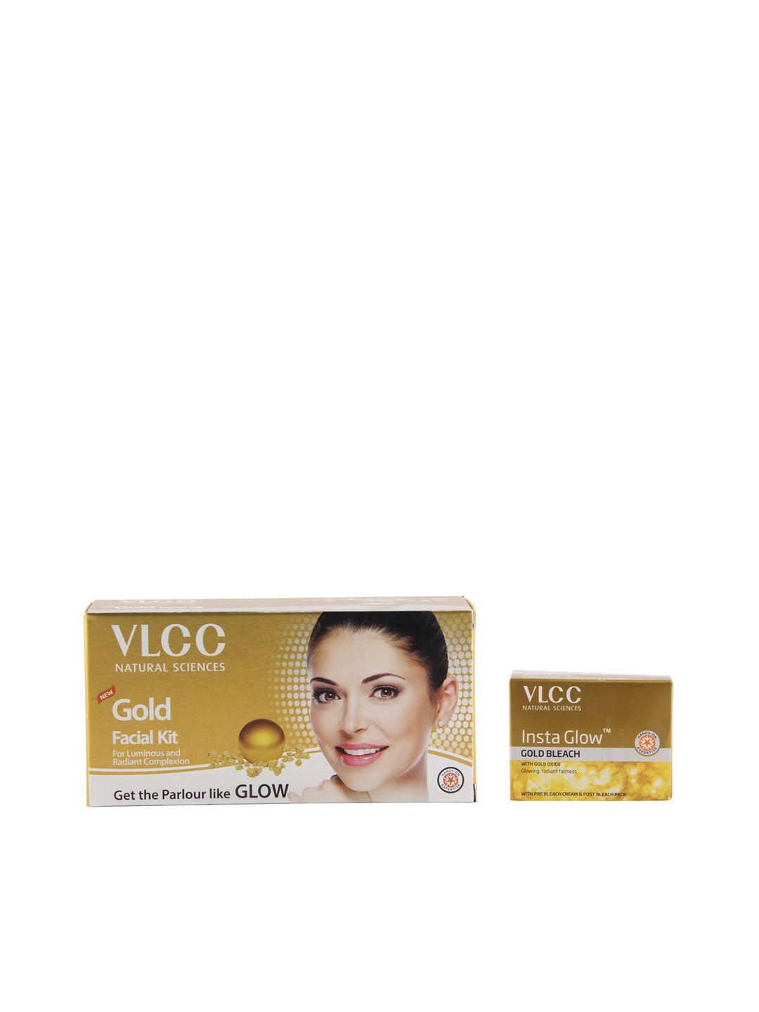 vlcc gold facial kit & insta glow bleach combo