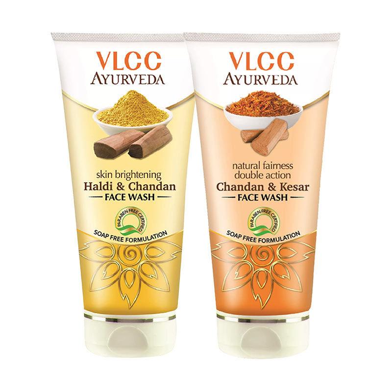 vlcc ayurveda natural fairness & skin brightening face wash combo