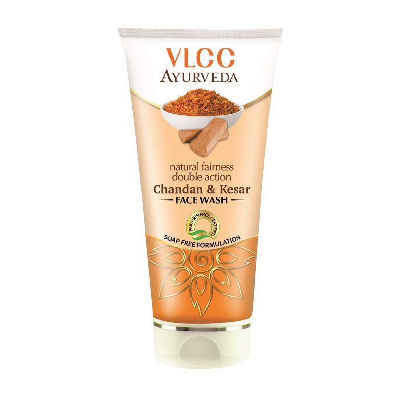 vlcc ayurveda natural fairness double action chandan & kesar face wash