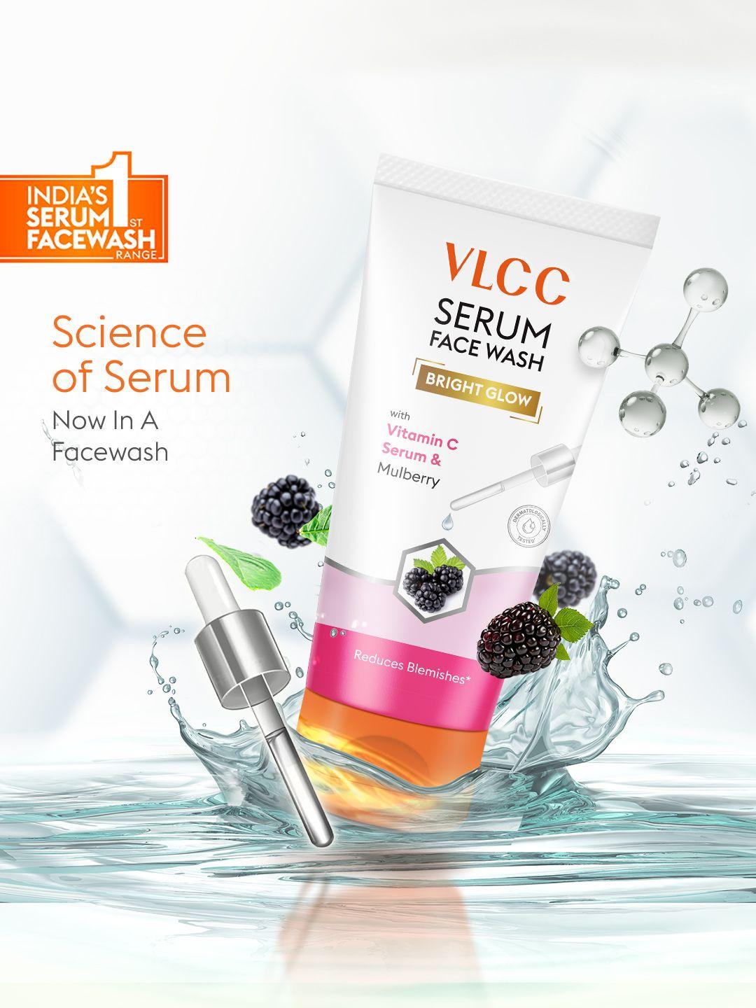 vlcc bright glow serum face wash with vitamin c - 100ml