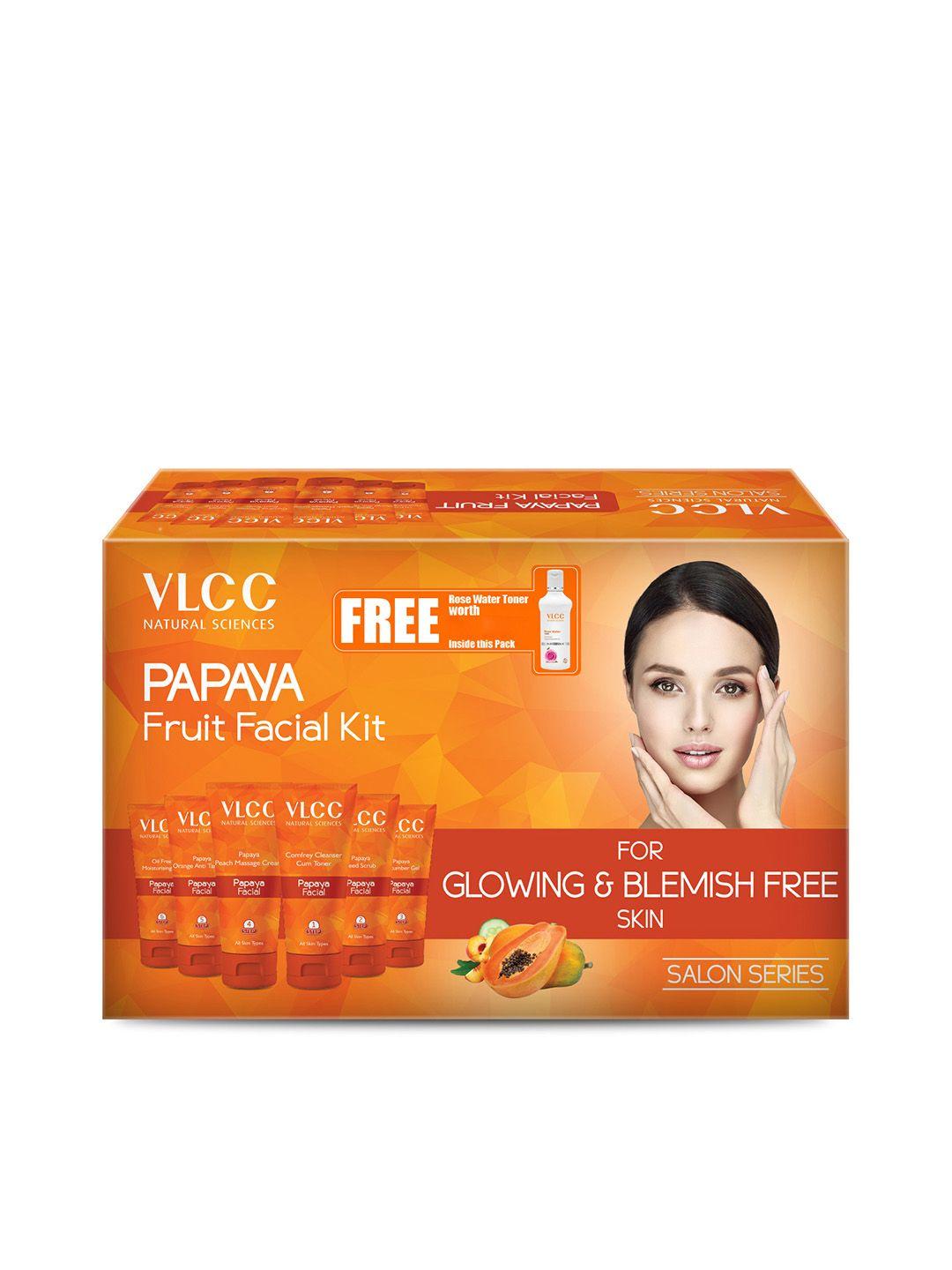 vlcc papaya fruit facial kit with free rose water toner
