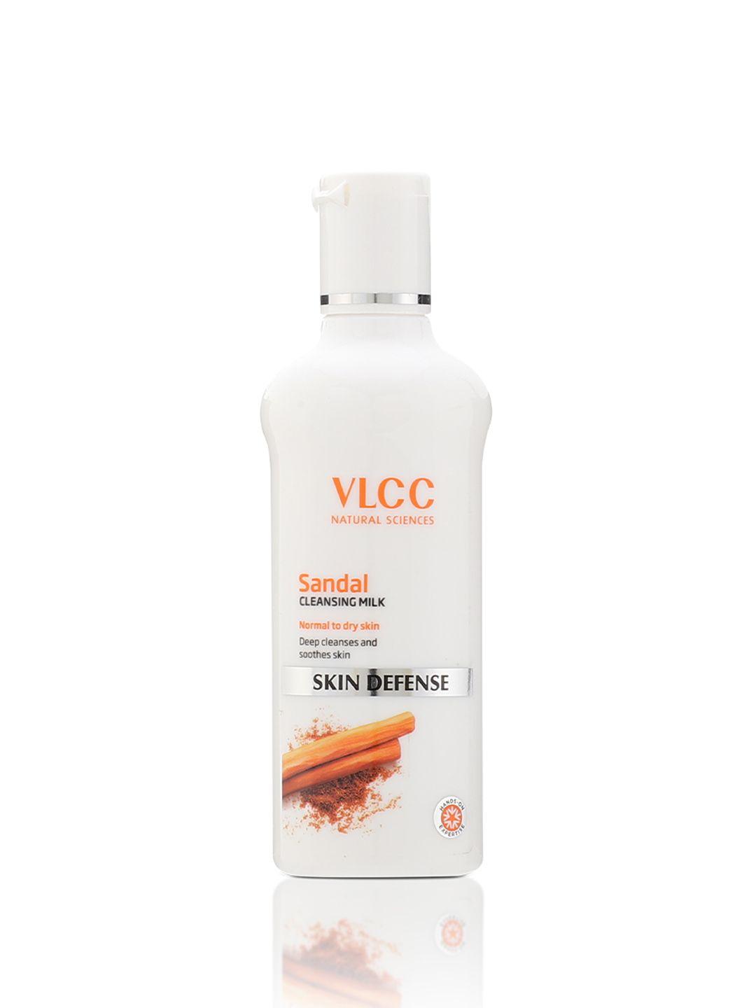 vlcc sandal cleansing milk for gentle makeup remover & skin nourishment - 100ml