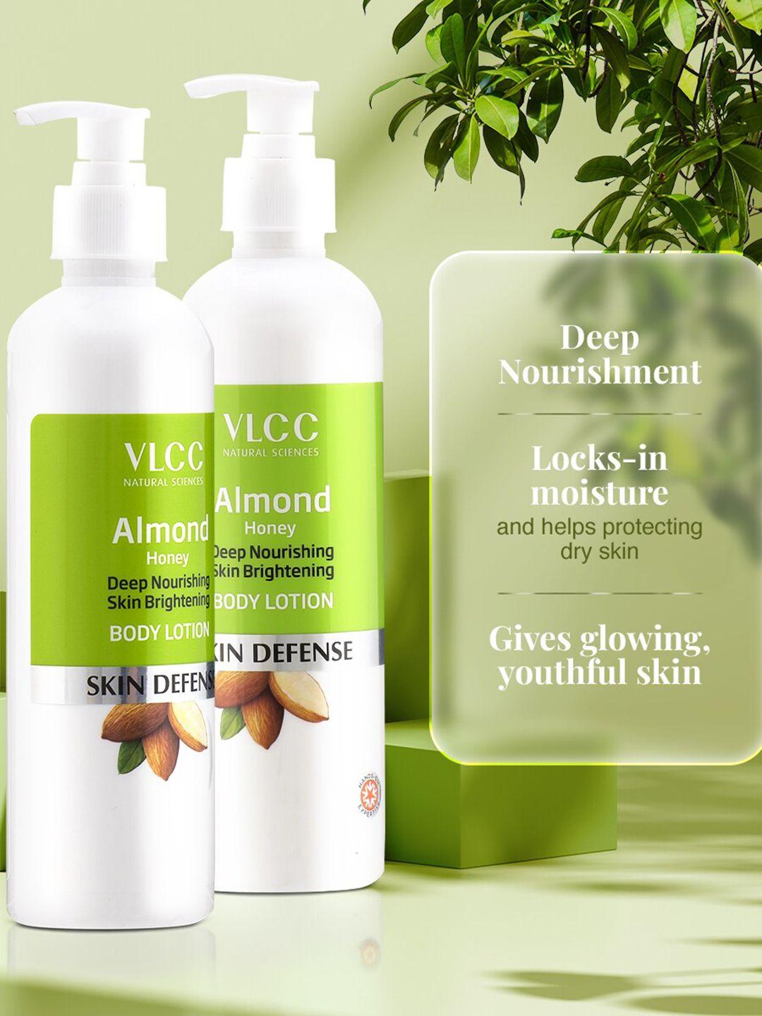 vlcc set of 2 skin defense almond honey deep nourishing body lotion - 350 ml each