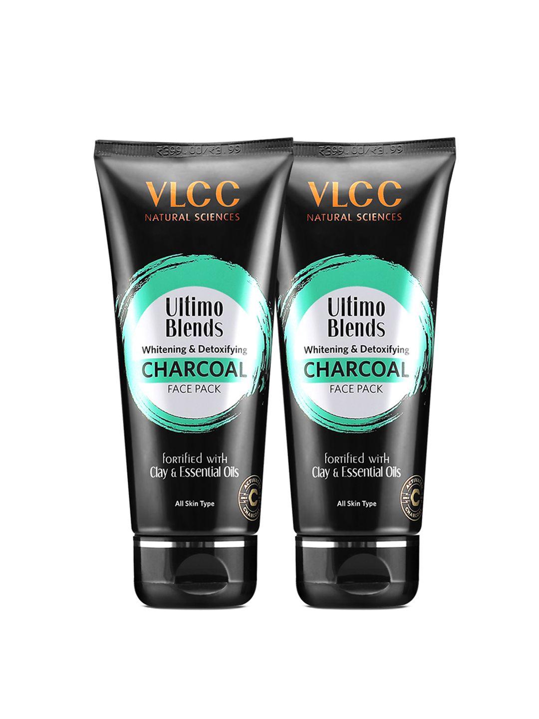 vlcc set of 2 ultimo blends charcoal face pack - 100g each