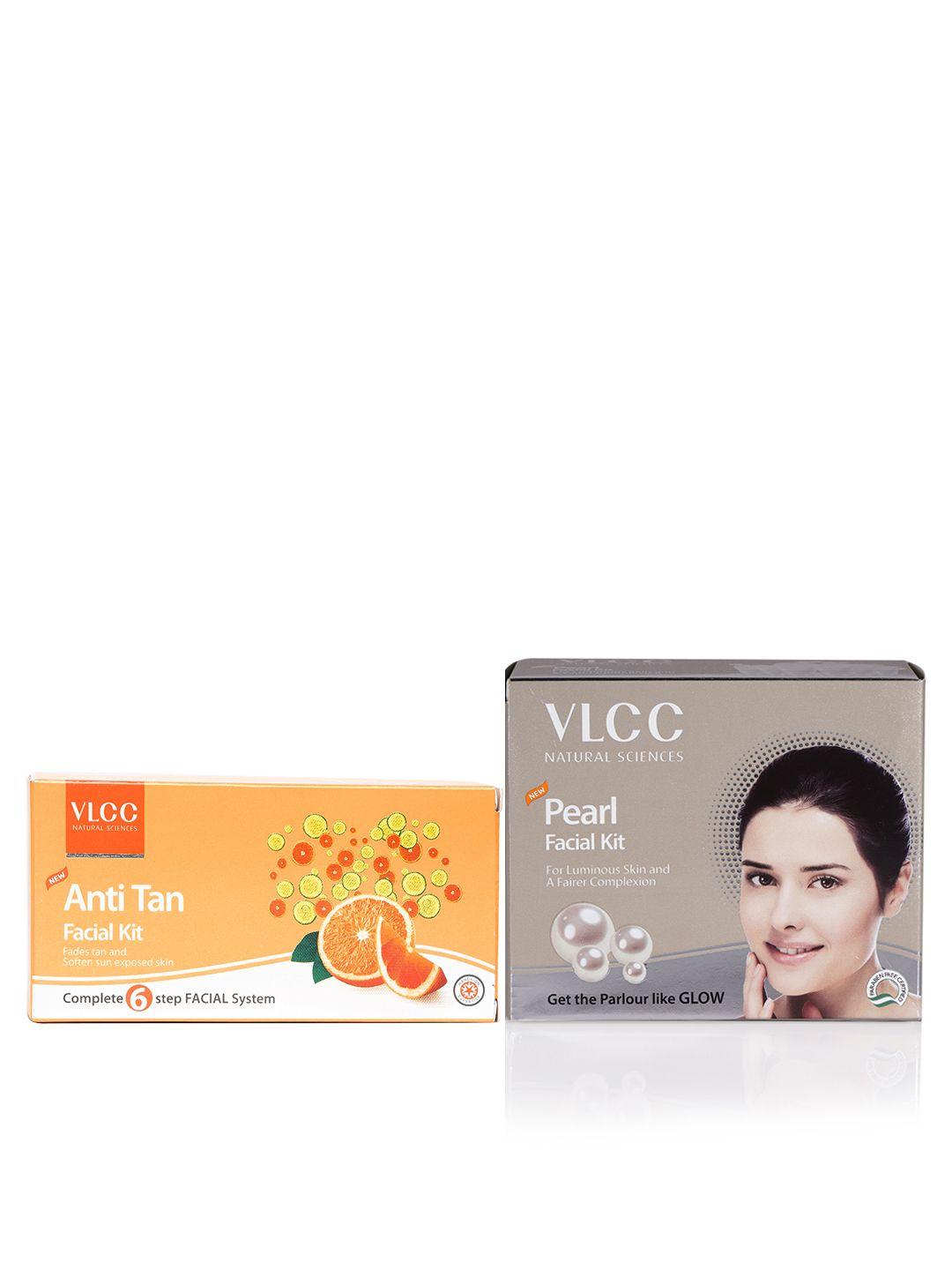 vlcc set of pearl facial kit & anti tan facial kit - 60 g each