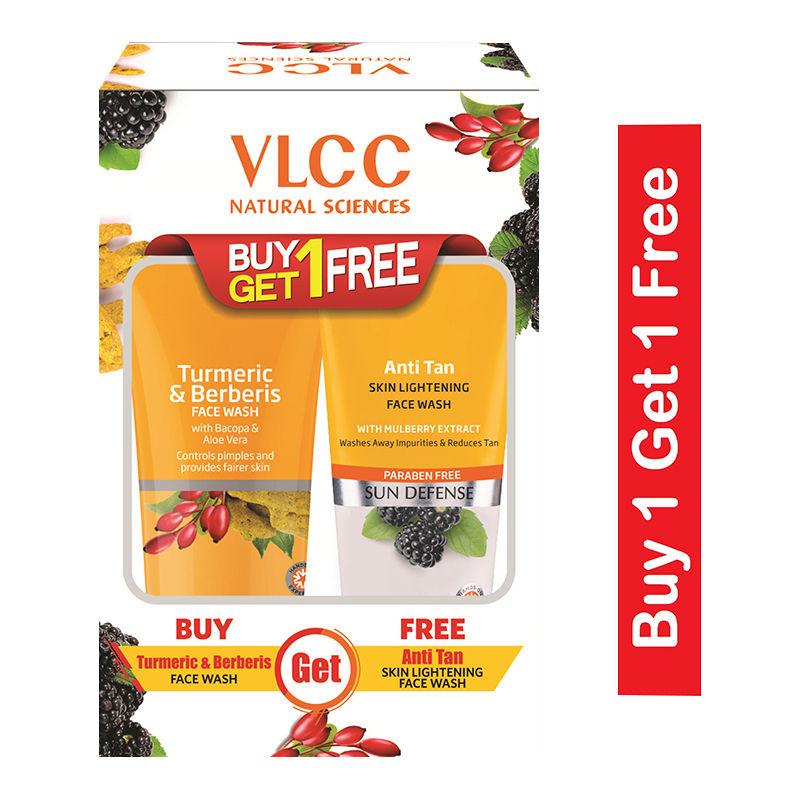 vlcc turmeric & berberies face wash + anti tan skin lightening face wash (buy 1 get 1 free)