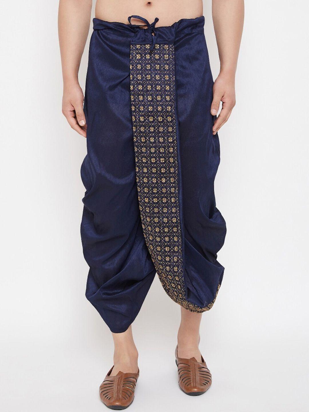 vm by vastramay men mid-rise relaxed-fit cowl dhoti pant