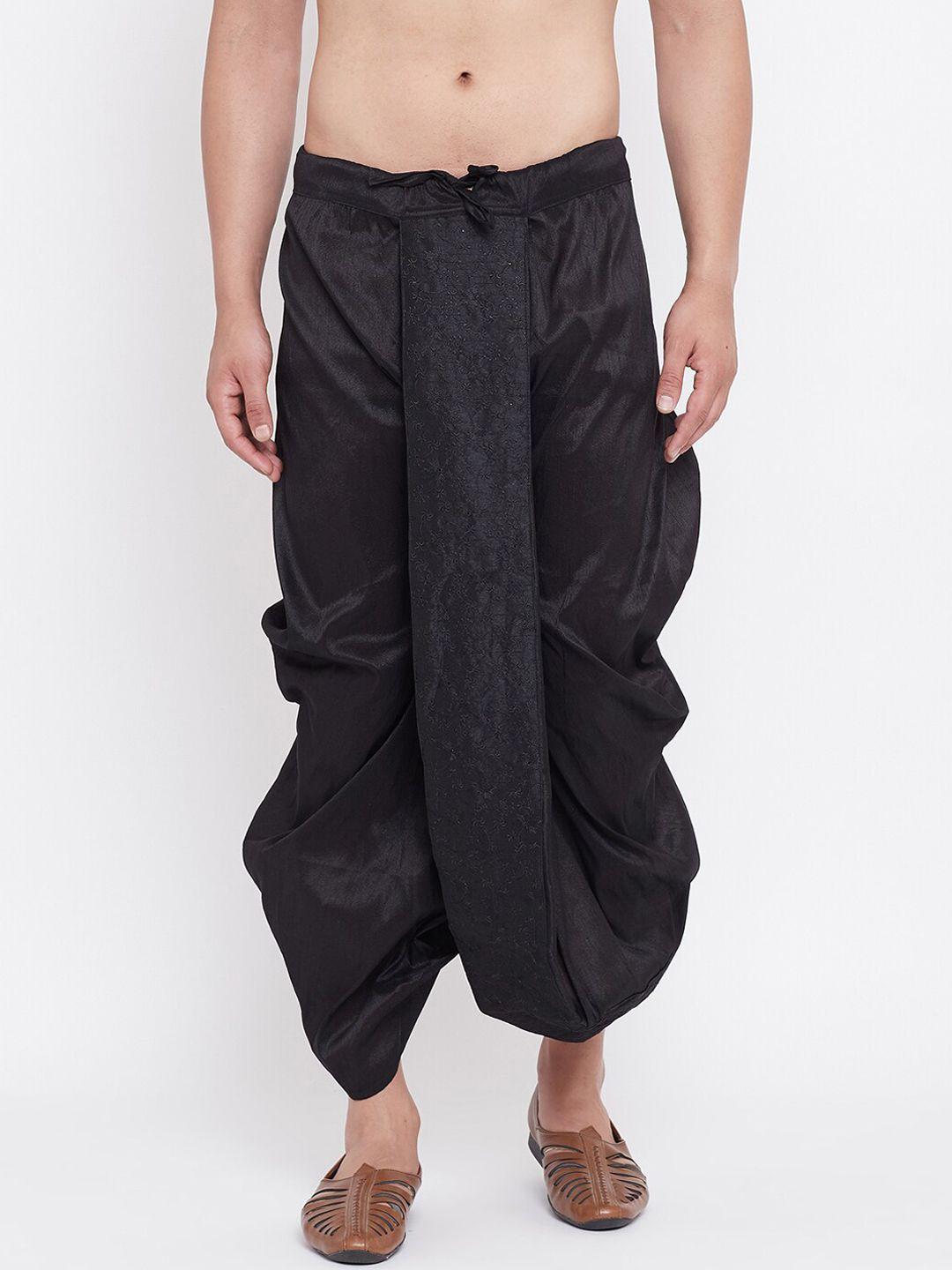vm by vastramay men mid-rise relaxed-fit cowl dhoti pant