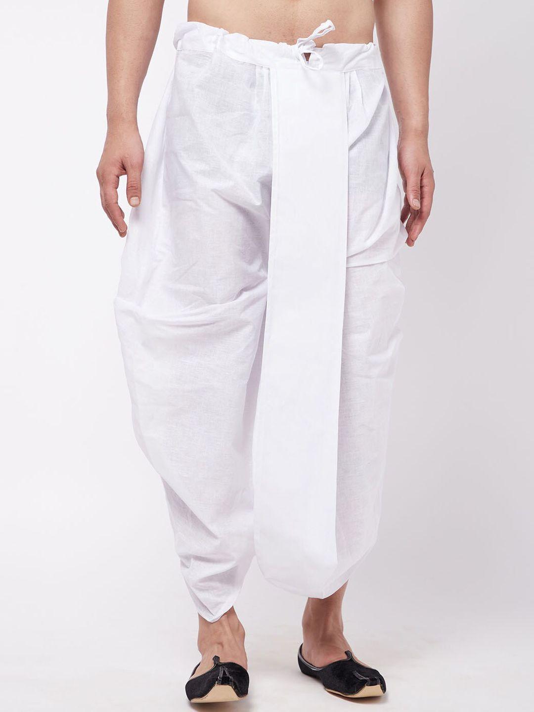 vm by vastramay men mid-rise relaxed-fit cowl dhoti pant
