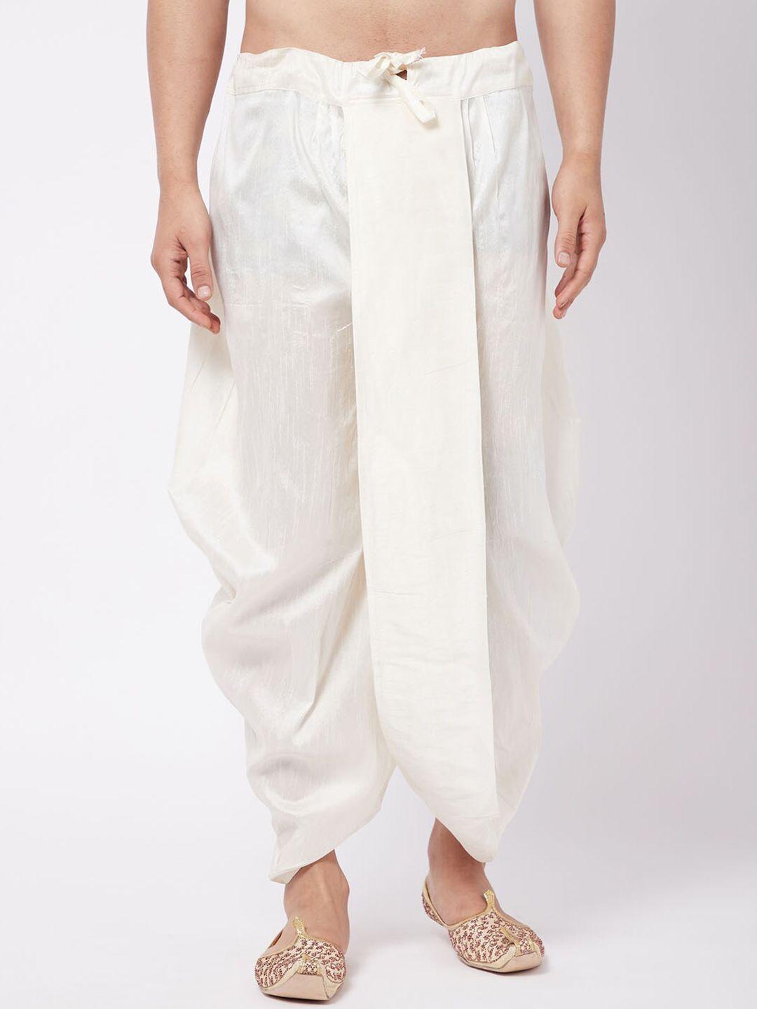 vm by vastramay men mid-rise relaxed-fit cowl dhoti pant