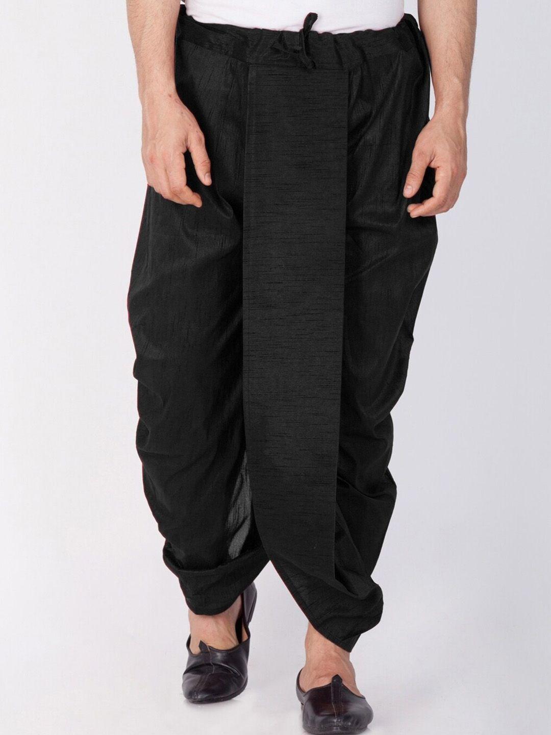 vm by vastramay men mid-rise relaxed-fit cowl dhoti pant