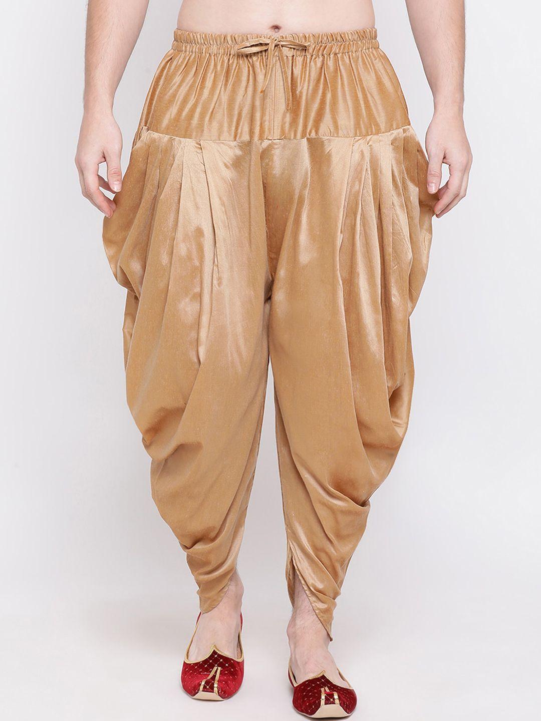 vm by vastramay men mid-rise relaxed-fit cowl dhoti pant