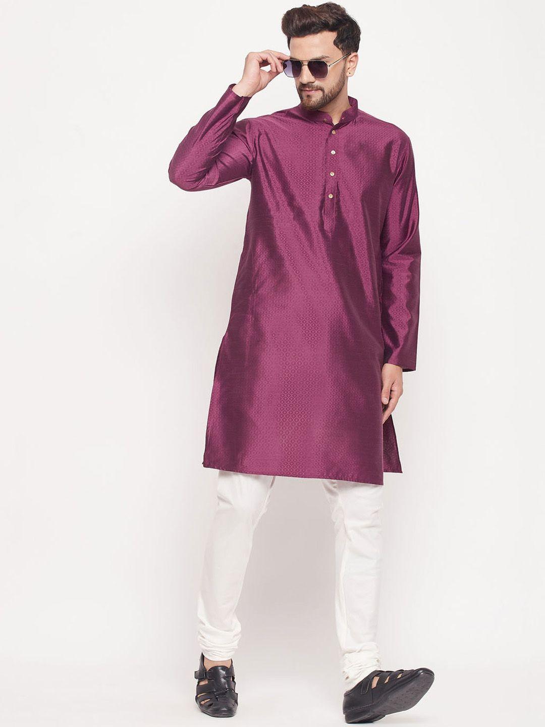 vm ethnic motifs woven design jacquard weave straight kurta with churidar