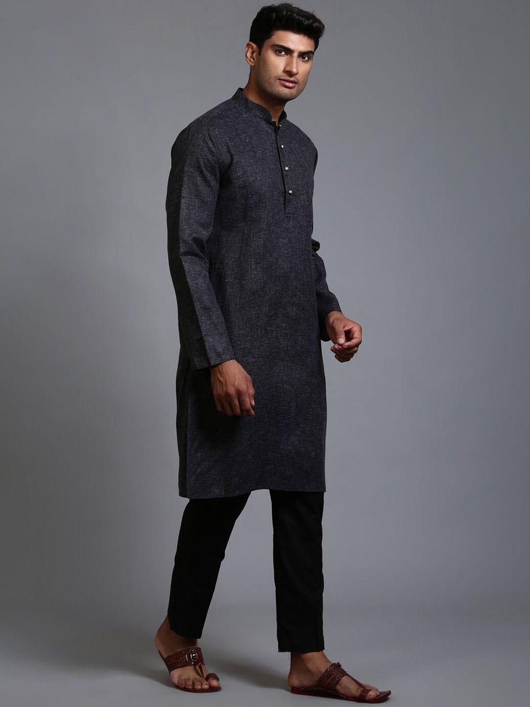 vm mandafrin collar regular kurta with trousers