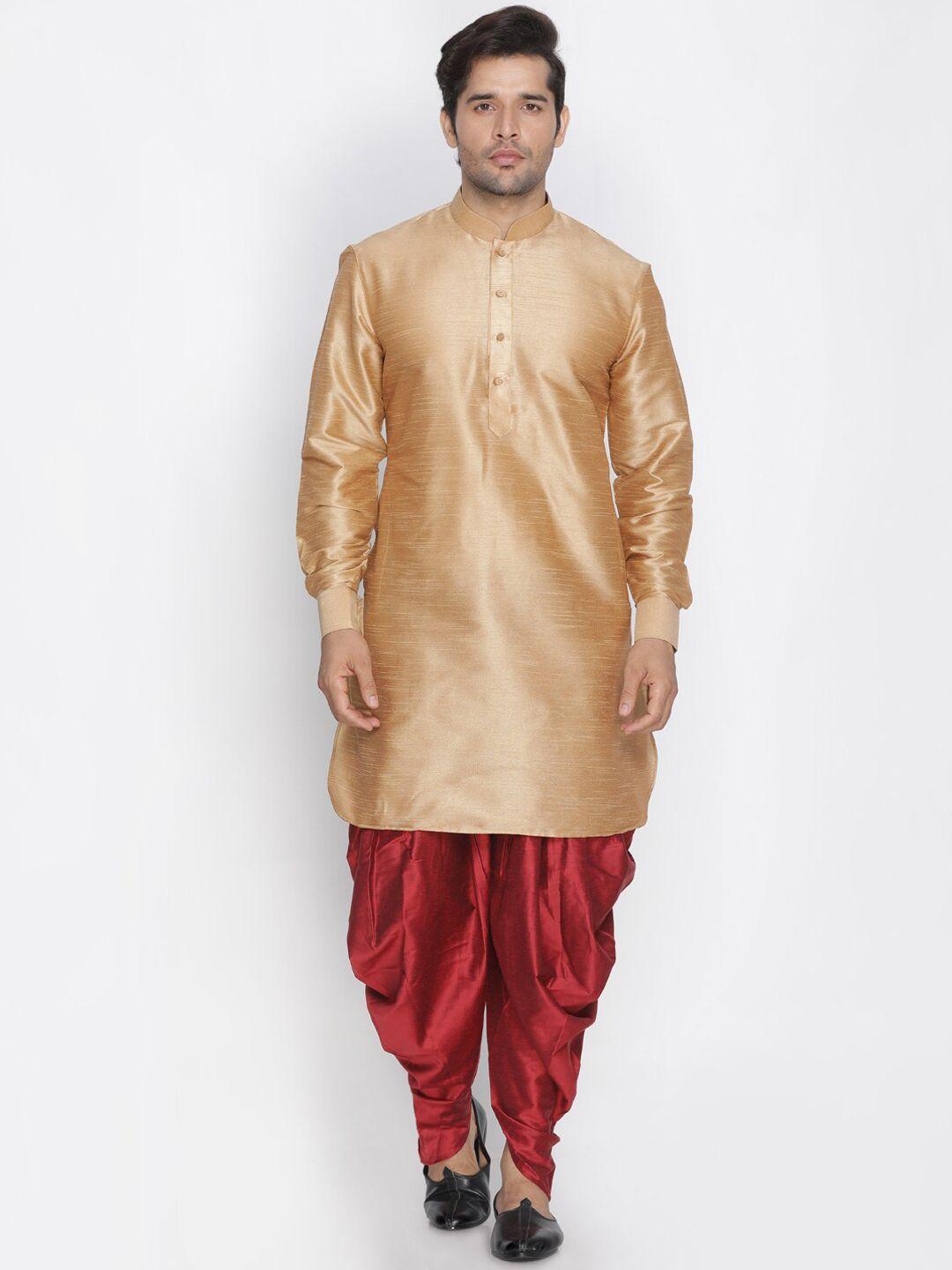 vm mandarin collar kurta with dhoti pants