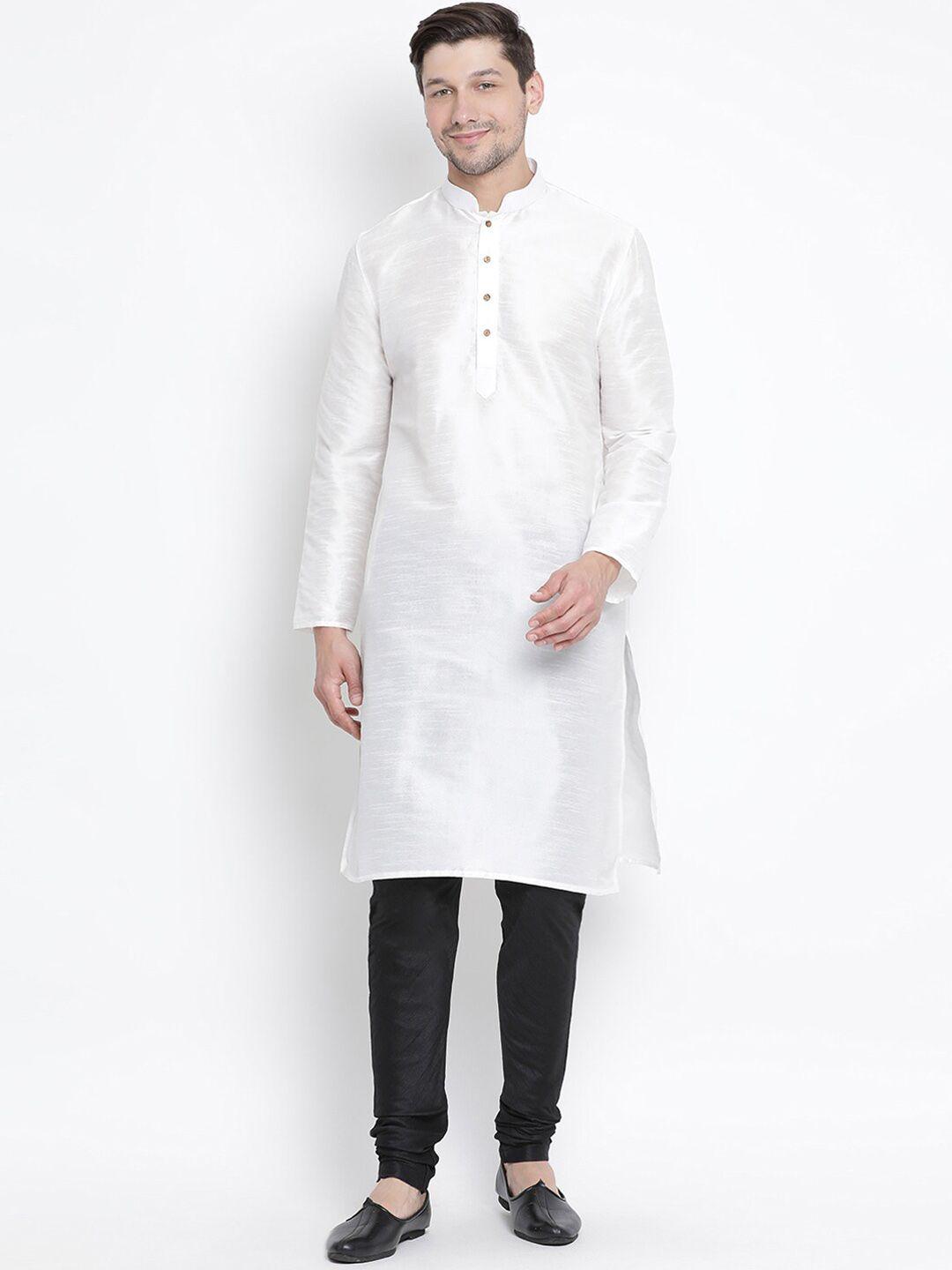 vm mandarin collar long sleeves straight kurta with churidar