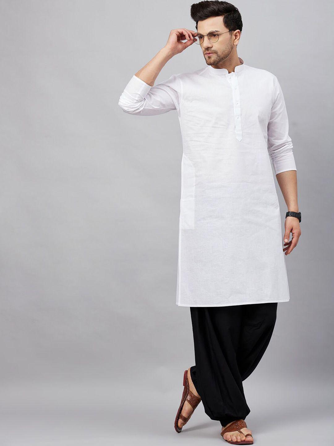 vm mandarin collar pure cotton kurta with patiala