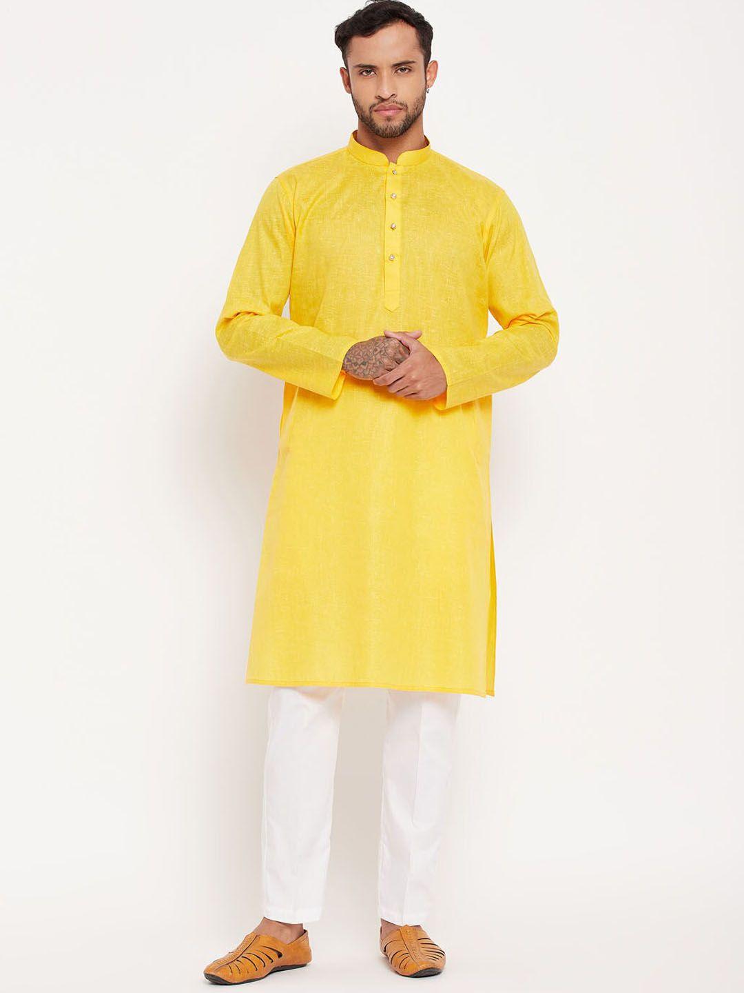 vm mandarin collar regular kurta with trousers