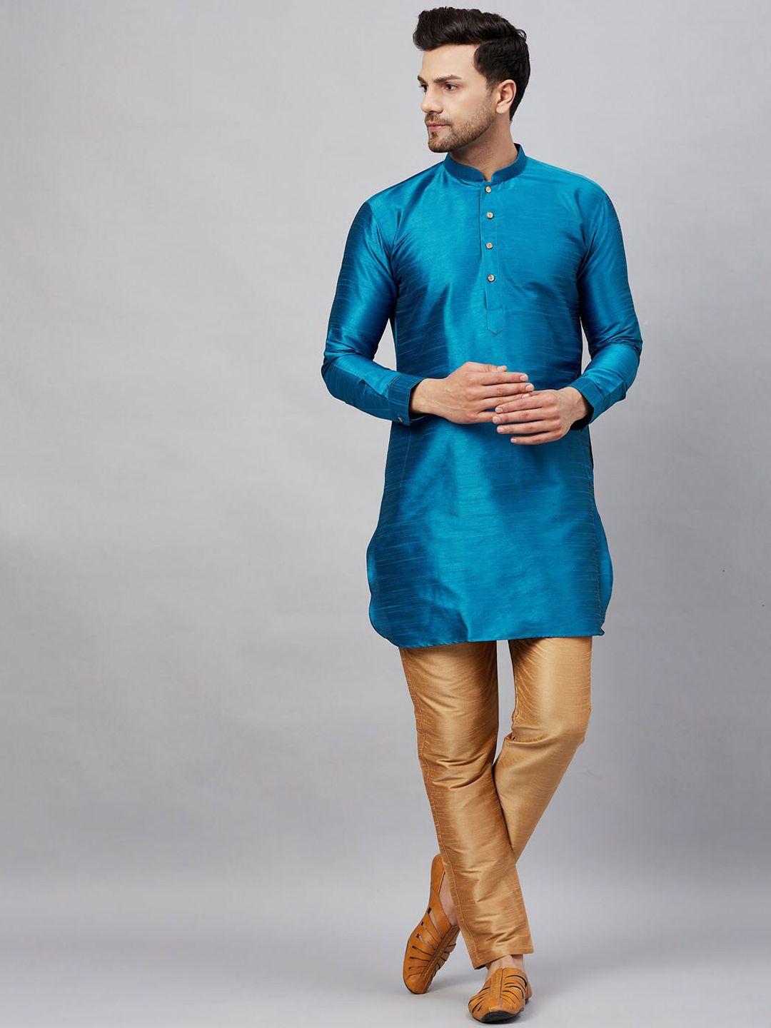 vm mandarin collar regular kurta with trousers