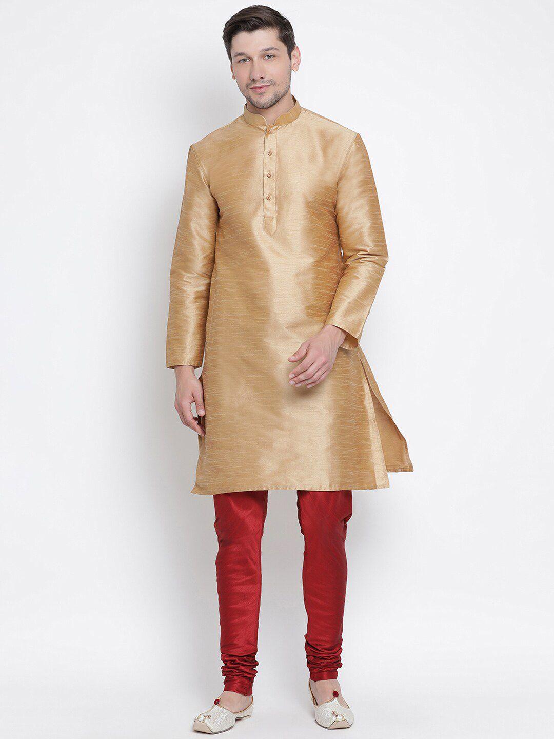 vm mandarin collar regular straight kurta with churidar
