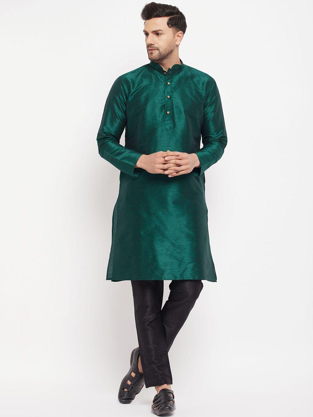 vm mandarin collar straight kurta with pyjamas