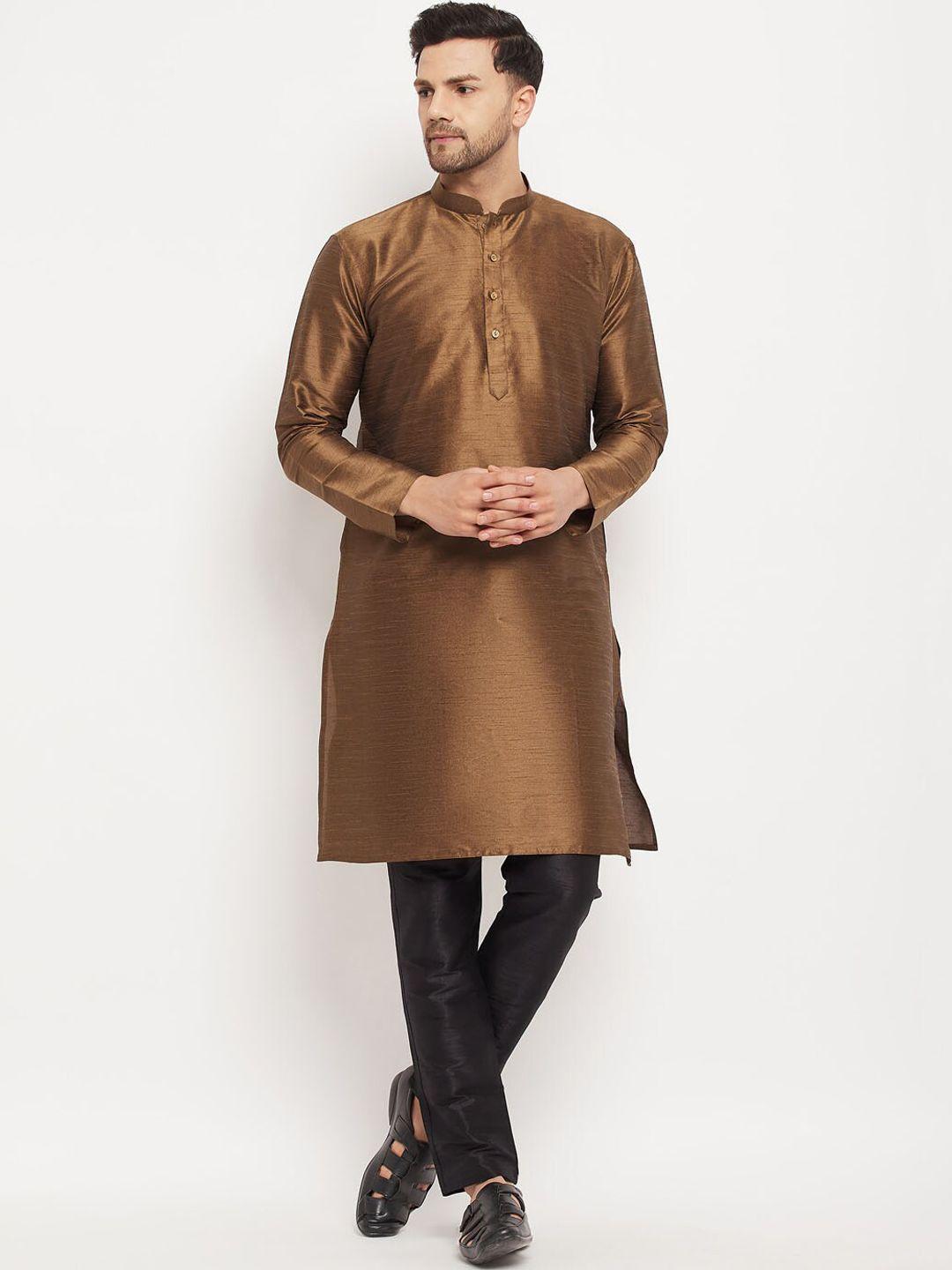 vm mandarin collar straight kurta with pyjamas