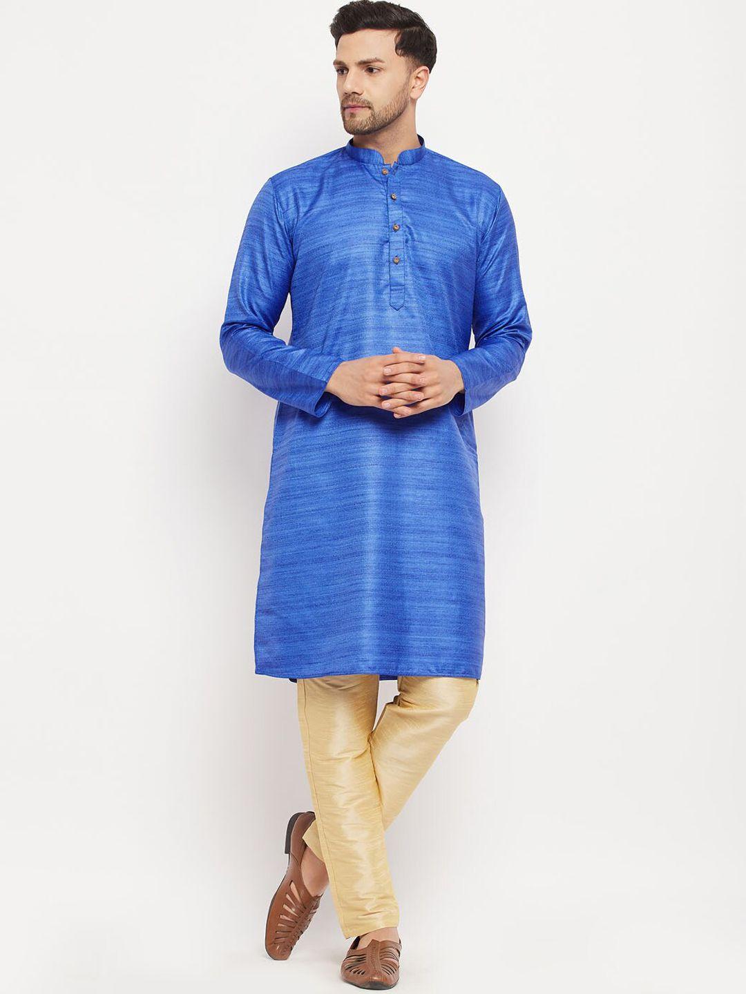 vm mandarin collar straight kurta with pyjamas