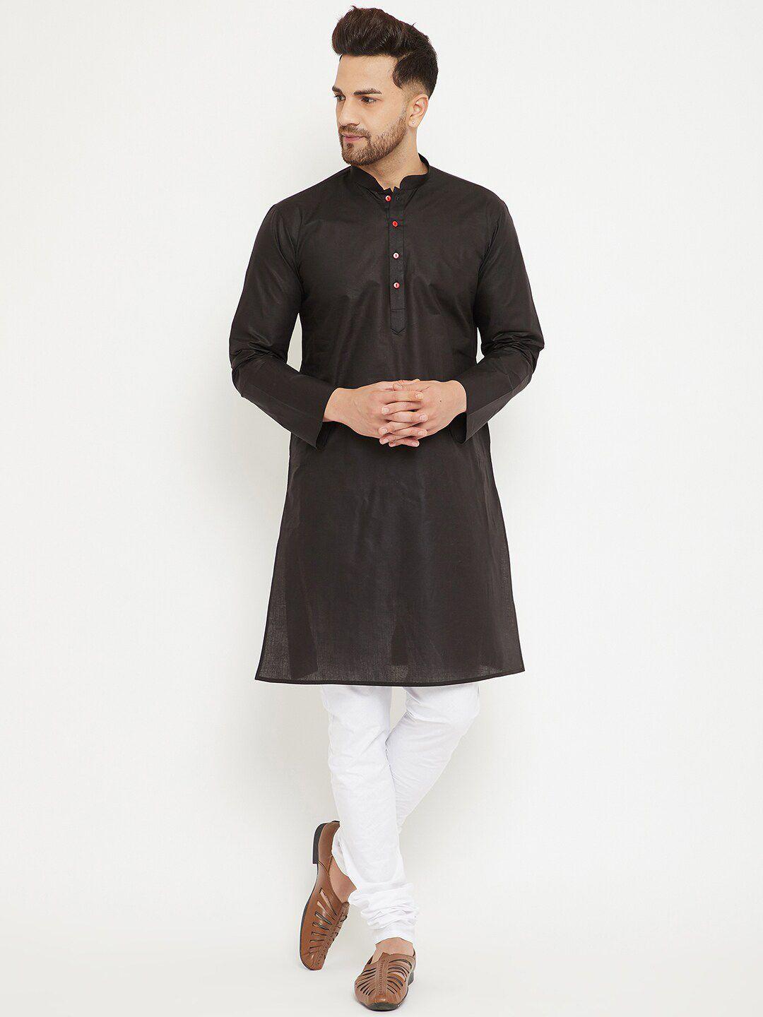 vm men mandarin collar straight kurta with churidar