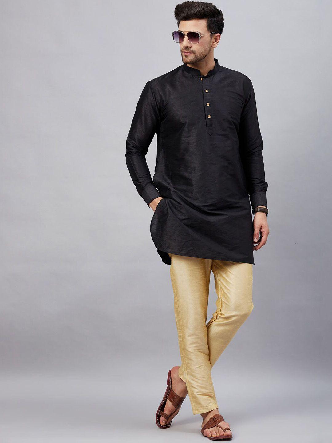 vm men mandarin collar straight kurta with trousers