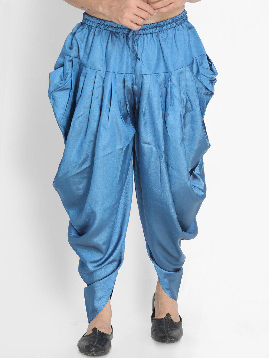 vm men mid-rise relaxed-fit cotton satin cowl dhoti pants