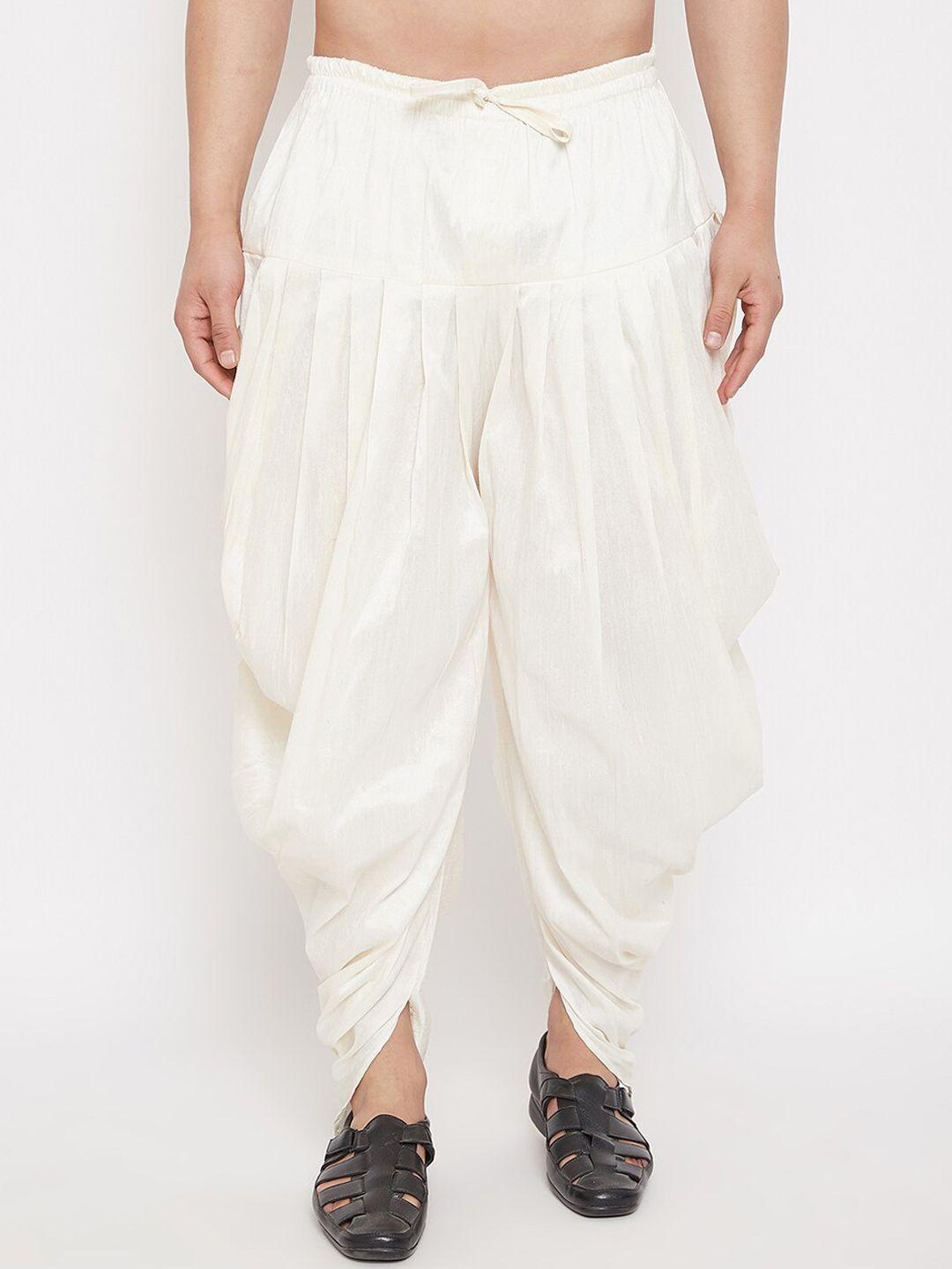 vm men mid-rise relaxed-fit cowl dhoti pants
