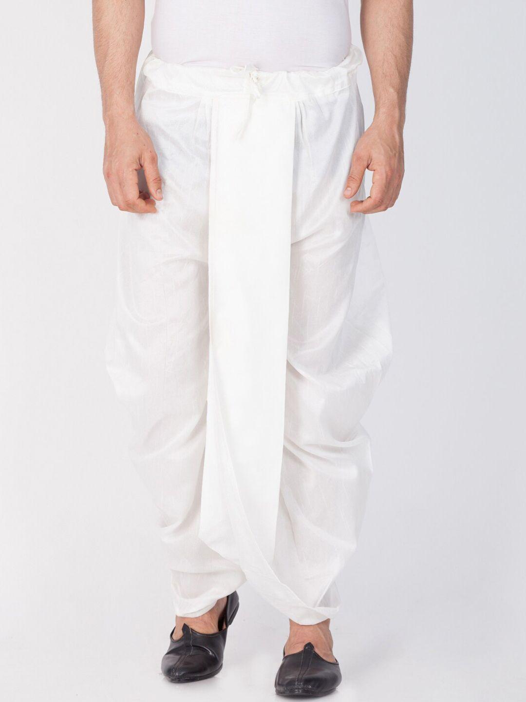 vm men mid-rise relaxed-fit cowl dhoti pants