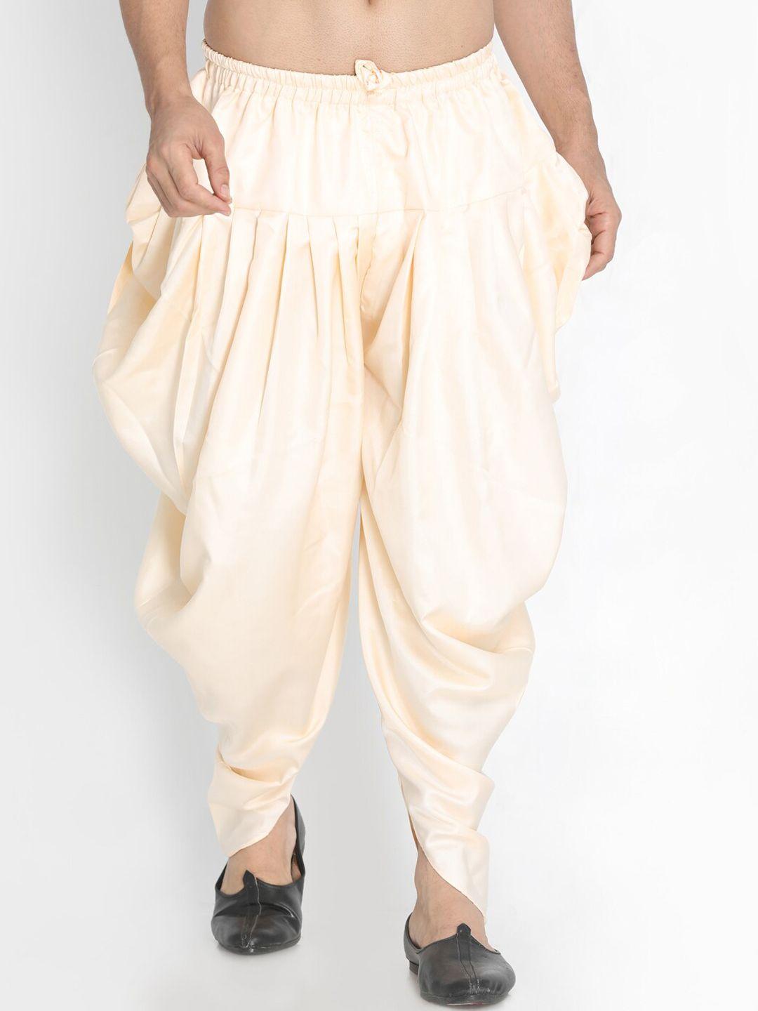 vm men mid-rise relaxed-fit cowl dhoti pants