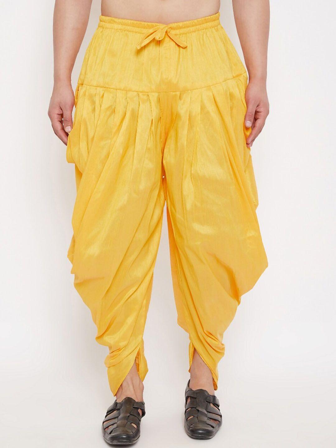 vm men mid-rise relaxed-fit cowl dhoti pants