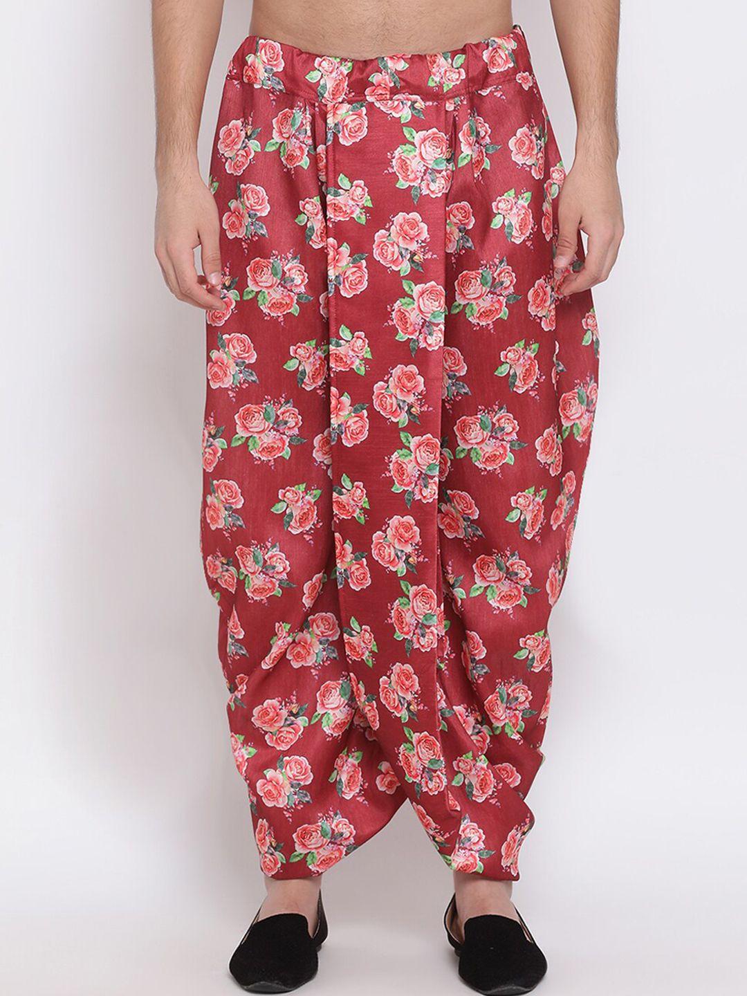 vm men printed relaxed-fit cowl dhoti pants