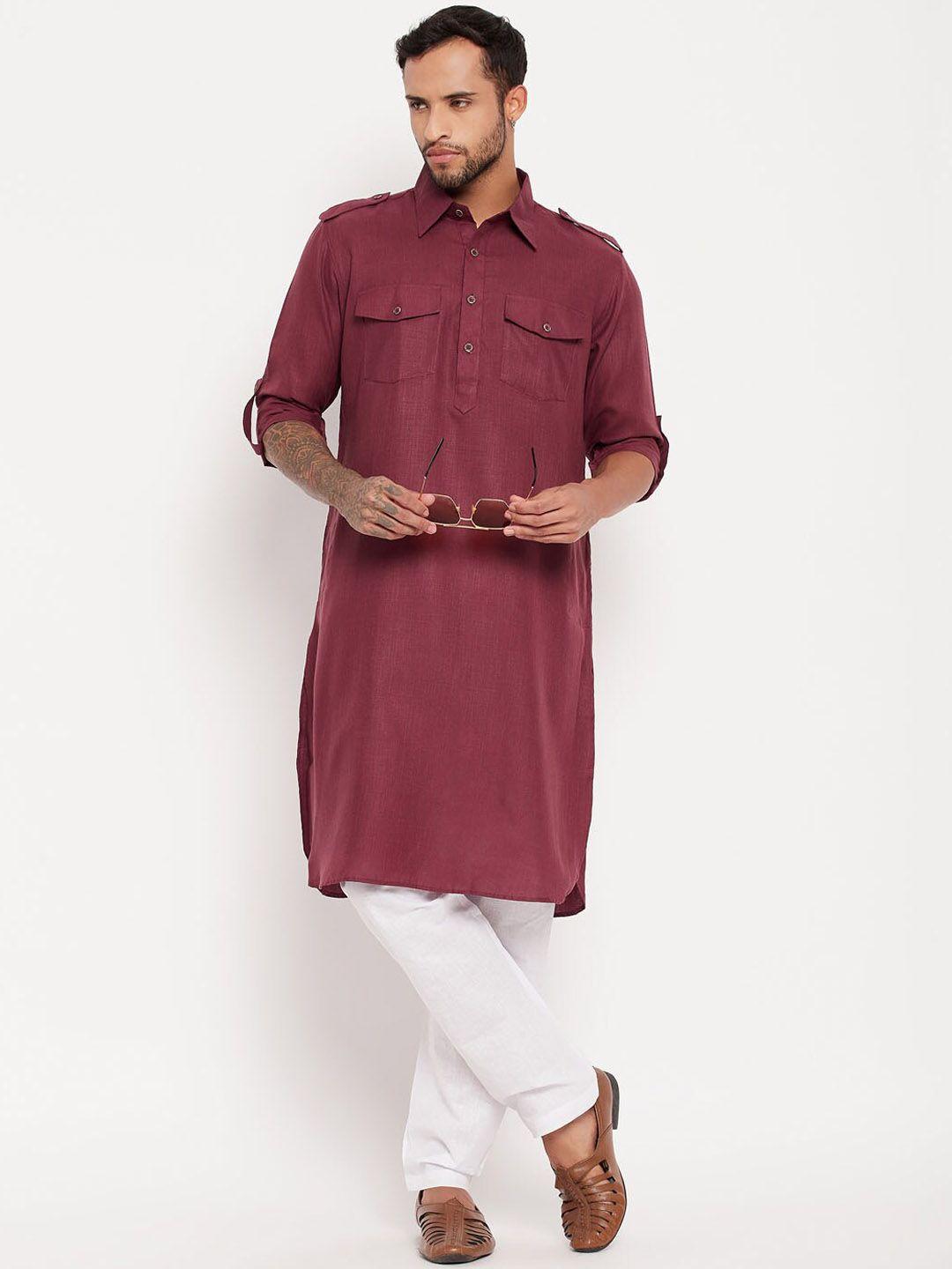 vm shirt collar pathani kurta with pyjamas