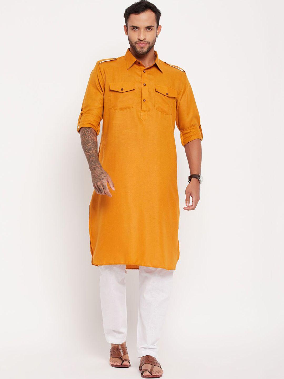 vm shirt collar regular kurta with pyjamas set